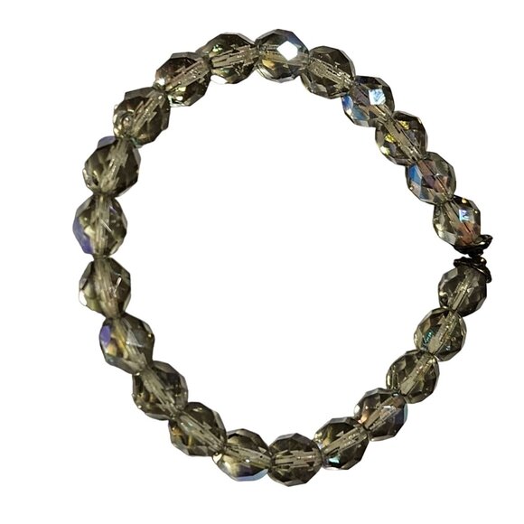 Elegant Faceted Crystal Beaded Stretch Bracelet AB Finish Fashion Jewelry Women - Picture 1 of 3